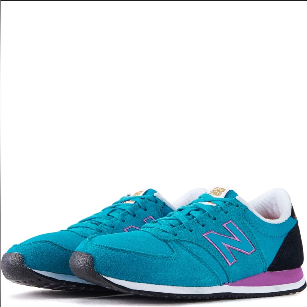 NEW BALANCE FOR WOMEN: 420 BOLD BRIGHTS WITH BLACK & GOLD RUNNING SHOES Sz.10